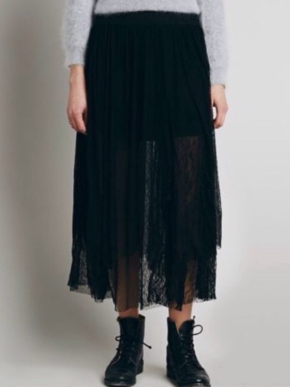 Free People Dotted black tutu skirt SzLarge - Picture 2 of 8
